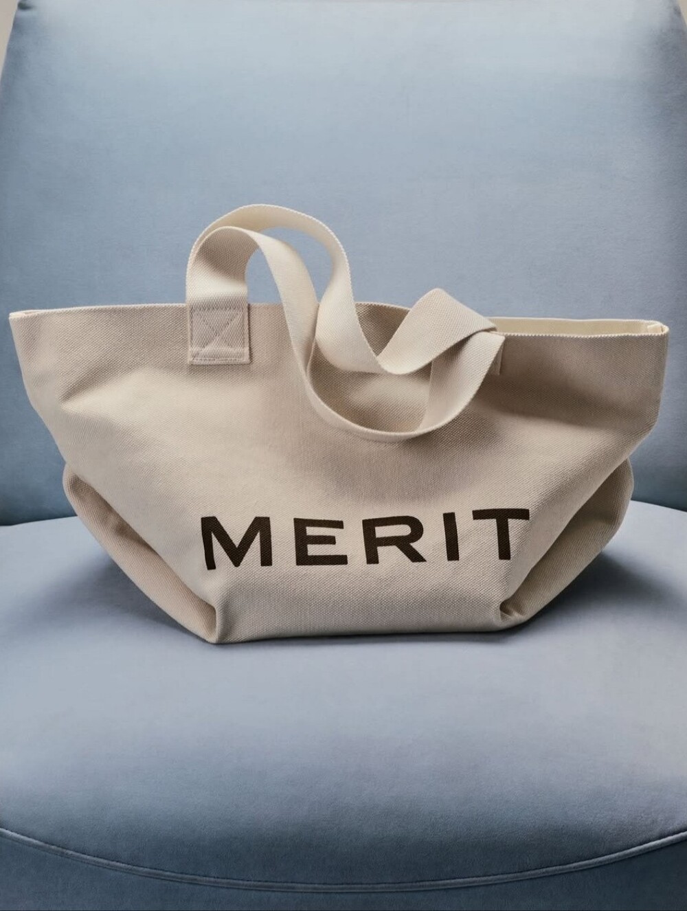 NWT MERIT Limited Release "The Everything" Canvas Cream Tote Bag